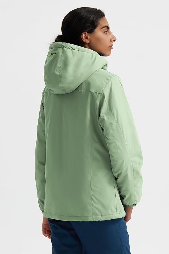 GEMYSE Women's Ski Snow Jacket Warm Winter Waterproof Coat Snowboard Rain Jacket Hooded Windproof Windbreaker