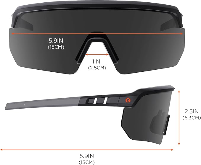 Ergodyne Skullerz AEGIR Polarized Safety Sunglasses with Fog Off+ Tinted Lens, Anti Fog Safety Glasses, Anti-Scratch Lenses