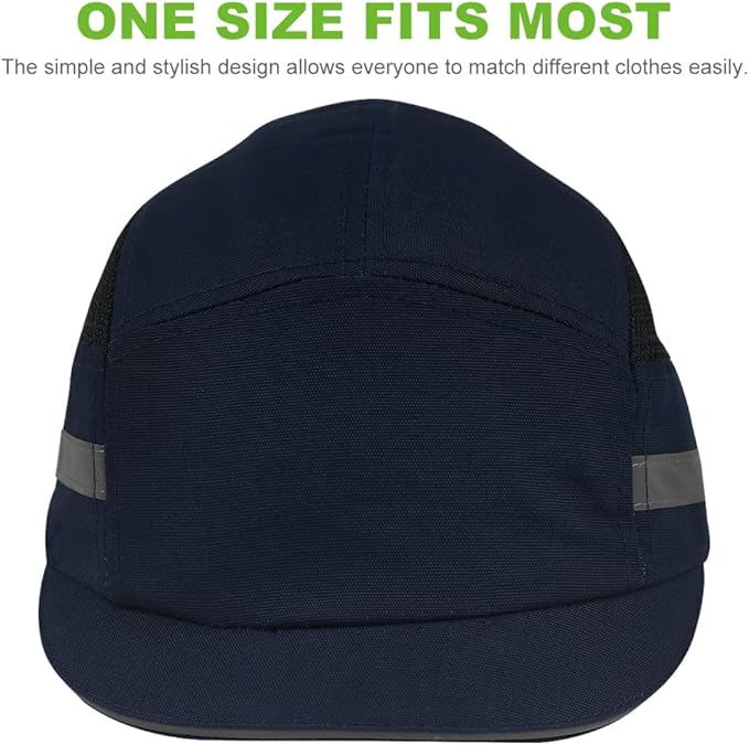 Bump Cap for Safety Baseball Cap Style Hard Hats for Adult Men Women Breathable Lightweight Safety Hat for Head Protection with Reflective Stripes