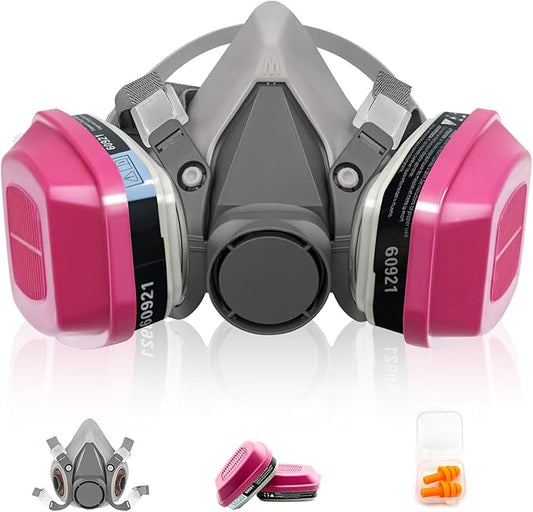 Full Face Respirator Mask, 6800 Reusable Respirator Mask with Filters 60921, Anti-fog, Ideal for Paint, Spray, Dust