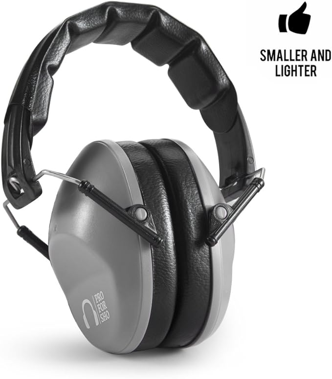 Pro For Sho 34dB NRR Hearing Protection Ear Muffs - Highest NRR in Compact Design, Ear Protection for Shooting, Mowing, Work