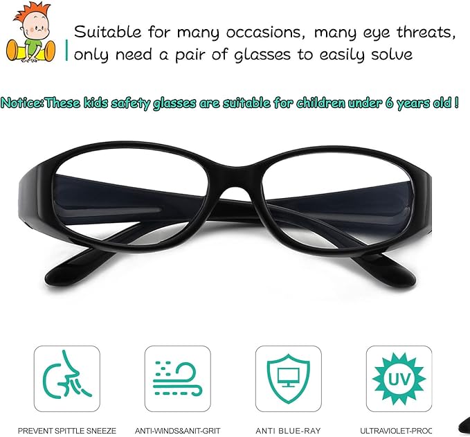 Dollger Safety Glasses Anti Fog Blue Light Blocking Glasses UV400 Protection Eyeglasses Anti Pollen Saftey Goggles (Black)