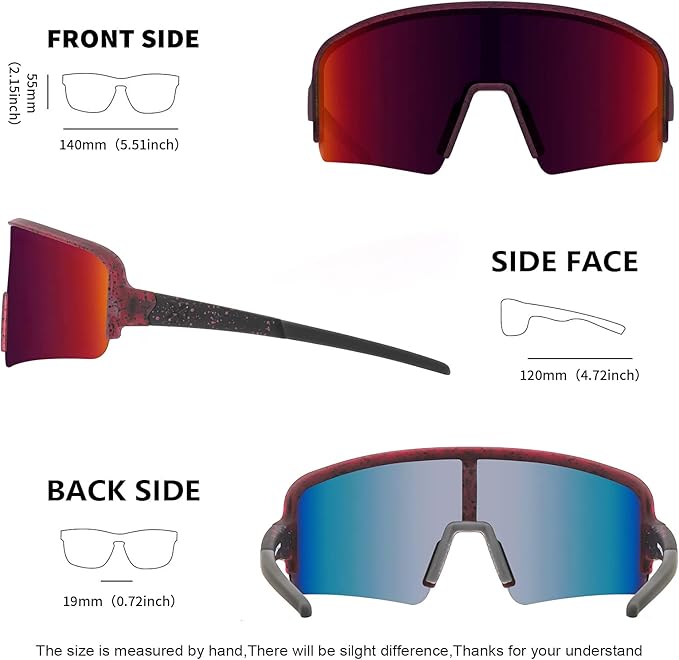MAXJULI Polarized Sunglasses for Men Women, Windproof Outdoor Sports Cycling Running UV400 Protection Sun Glasses 8121
