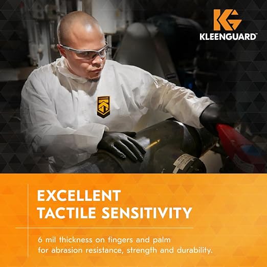 Kleenguard™ Kraken Grip Fully Textured Black Nitrile Gloves (49279), 2XL (XXL), Powder-Free, 6 Mil, Ambidextrous, Thin Mil, 90 Gloves/Box, 10 Boxes/Case