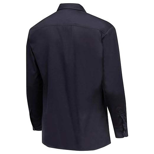Oberon FR Arc Rated Button-Up Safety Shirt For Men - Flame Resistant Cotton - 10 Cal - Class 3 - Navy