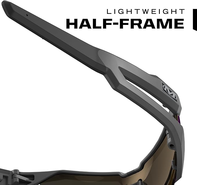 Mechanix Wear: Vision Type-V Safety Glasses with Advanced Anti Fog, Scratch Resistant, Half Framed Protective Eyewear, Lightweight Glasses with Adjustable Arms and Nose (Blue Mirror Lens)