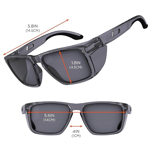 Ergodyne Skullerz SIXTEN Safety Glasses with Side Shields, Anti Fog + Anti Scratch, ANSI z87.1 with Protective Microfiber Eyewear Cleaning & Storage Bag
