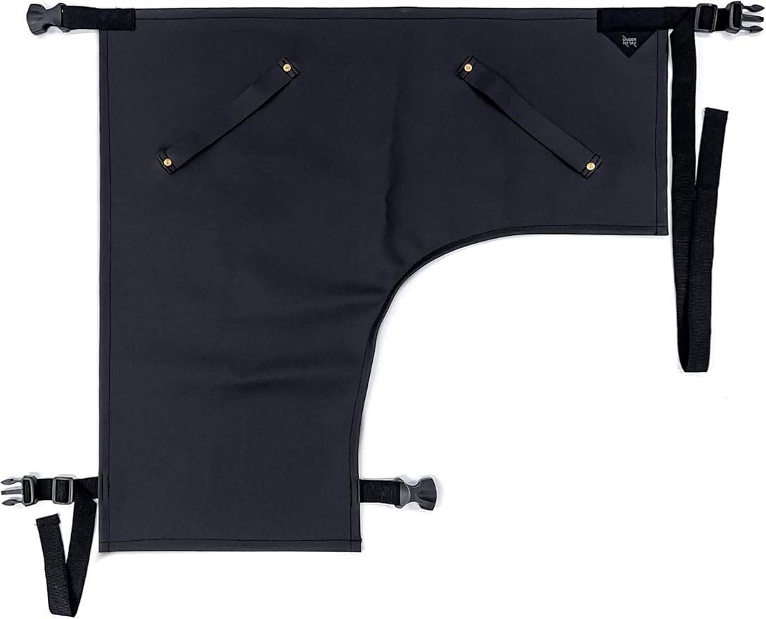 Under NY Sky Tattoo Half Apron - One-Leg Apron - Vegan Leather, Wipeable - Quick-Release Straps - For tattoo artist, Tattooist, Studio, Barber - Right Leg