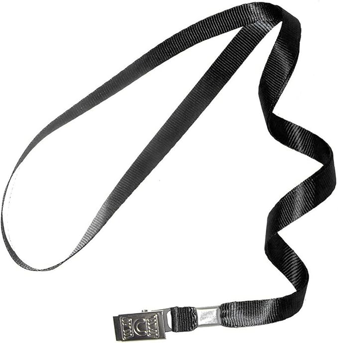 Bird Fiy Black Lanyards 100 Pack 34" Premium Lanyard Bulldog Clips Bulk Nylon Flat Lanyard with Badge Clip