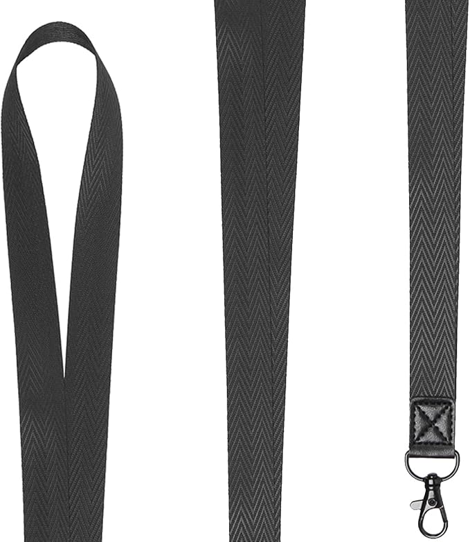 YOUOWO Black Lanyards 5 Pcs For ID Badge Holder New Pattern Black Metal Hook Cute Neck Office Lanyard For Keys Cruise ID Card KeyChain