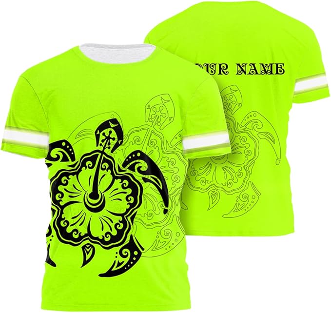 Matedecor Skull High Visibility Shirt Men Reflective Safety Shirts US Flag Custom Name Workwear, Runners, Walkers, Patriotic
