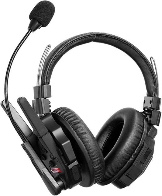 SYNCO Xtalk XMax1 Full-Duplex Wireless Intercom Master/Remote Double-Ear Headset (2.4 GHz) Random Master Device Design for Team Communication,Movie Shoot,Live Show Stage Performance (1PCS)