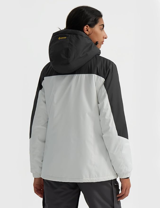 GEMYSE Women's Ski Snow Jacket Warm Winter Waterproof Coat Snowboard Rain Jacket Hooded Windproof Windbreaker