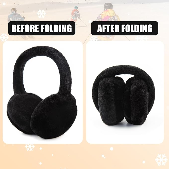Kids Winter Earmuffs Baby Warm Ear Muff Girls Cute Furry Ear Warmers Boys Foldable Ear Covers for Cold Weather