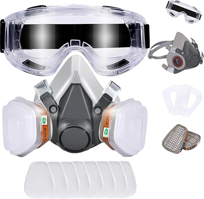 Respirator Mask with Filters, Welding Respirator Paint Mask Reusable Gas Mask Full Face Respirator