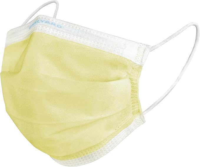 HALYARD Level 1 Disposable Procedure Mask, Earloops, Yellow, 47567