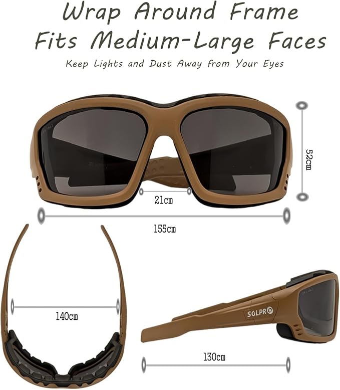 Anti-Fog Safety Motorcycle Riding Sunglasses Foam padded Goggle, Dustproof, Windproof, Hunting, Hiking, Golfing