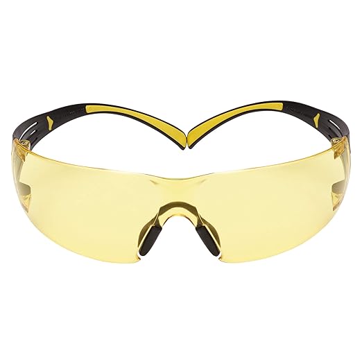 3M Safety Glasses, SecureFit, 20 Pack, ANSI Z87, Scotchgard Anti-Fog Anti-Scratch, Amber Lens, Yellow/Black Frame, Flexible Temples