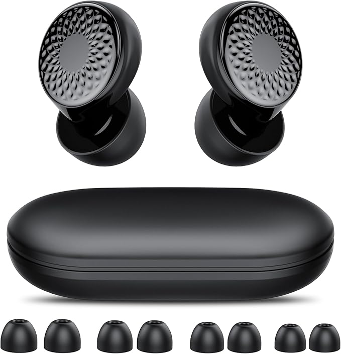 Ear Plugs for Sleeping Noise Cancelling, 45dB for Noise Reduction, Noise-Reducing Earplugs for Sleeping, Concerts, Shooting, Travel, Work, Silicone Hearing Protection Earplugs with Case, Black