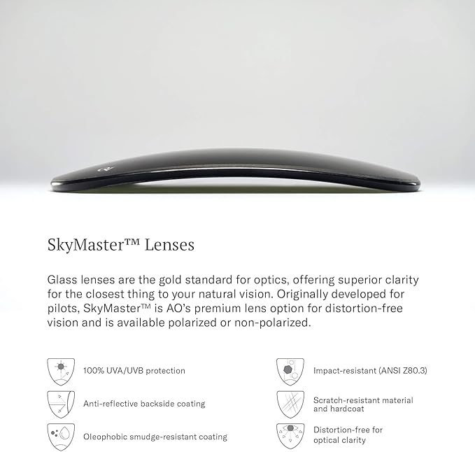AO Americal Optical Original Pilot Glass Lenses Sunglasses | SkyMaster Glass Lenses | Polarized and Non-Polarized Available