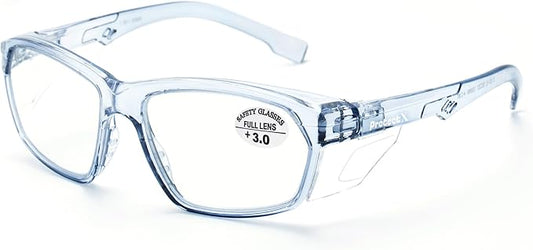 ProtectX Stylish Anti-Fog & Scratch-Resistant Safety Glasses With Readers, UV Protection Goggles, Anti-Impact Lightweight Glasses for Men＆Women 3.0 Blue