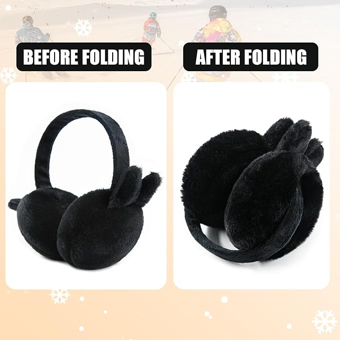 Kids Winter Earmuffs Baby Warm Ear Muff Girls Cute Furry Ear Warmers Boys Foldable Ear Covers for Cold Weather