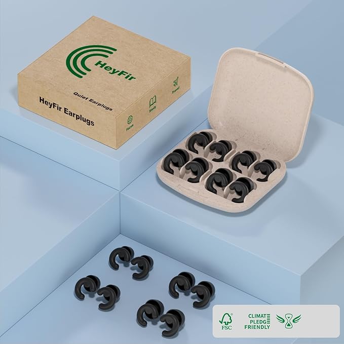 Ultra-Soft Noise Cancelling Ear Plugs, Reusable Silicone for Sleep Concerts Travel Office,33dB (NRR),Ergonomic Integrated Design Fit for Small Ear Canals Noise Sensitivity (Black, 4 Pairs)