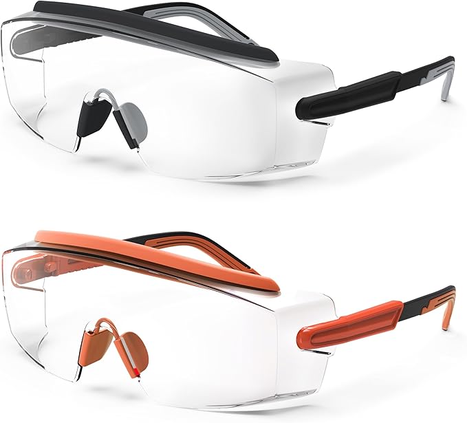 Anti Fog Safety Glasses Safety Goggles Over Glasses Protective Glasses with Anti Scratch Lenses Adjustable