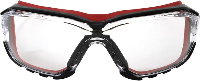 Birdz Eyewear Gasket Safety Padded Motorcycle Riding Sport Medical Glasses Red Frame with Clear Lens ANSI z87.1 Rated