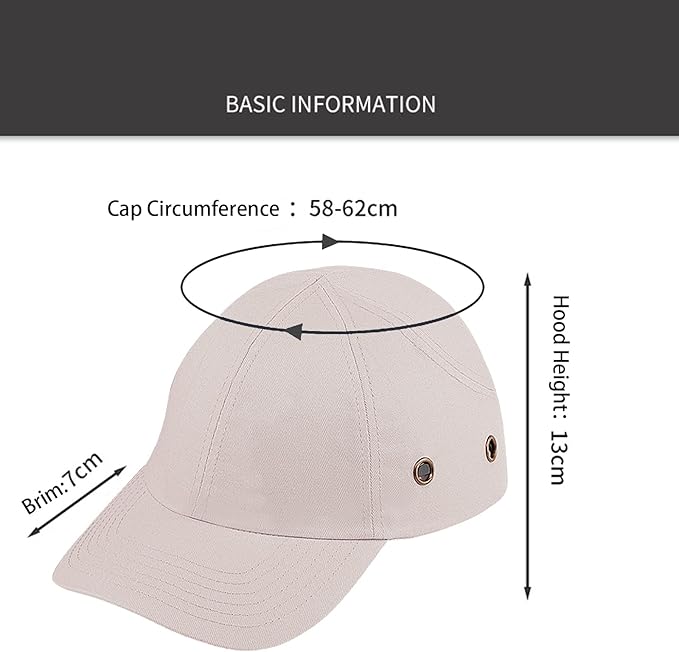 Safety Bump Cap Baseball Hat Style Lightweight Head Protection Cap Breathable Hard Hat for Men Women