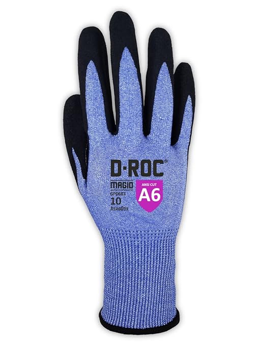 MAGID D-ROC AeroDex ANSI A6 VersaTek Grip Coated Work Glove, 144 Pairs, Size 11/2XL (GPD683)