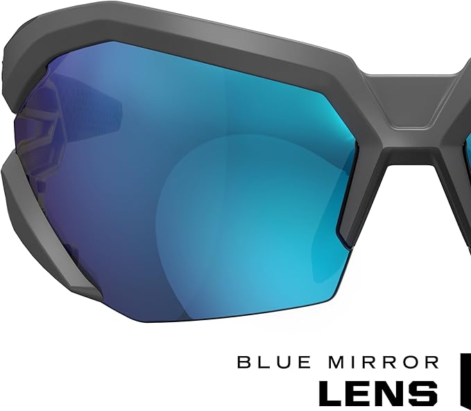 Mechanix Wear: Vision Type-V Safety Glasses with Advanced Anti Fog, Scratch Resistant, Half Framed Protective Eyewear, Lightweight Glasses with Adjustable Arms and Nose (Blue Mirror Lens)