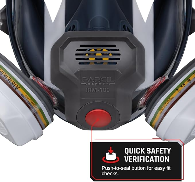 Parcil Distribution Full Face Respirator Mask with Filters – Durable Full Face Respirator Gas Mask, Bayonet Filter Compatible