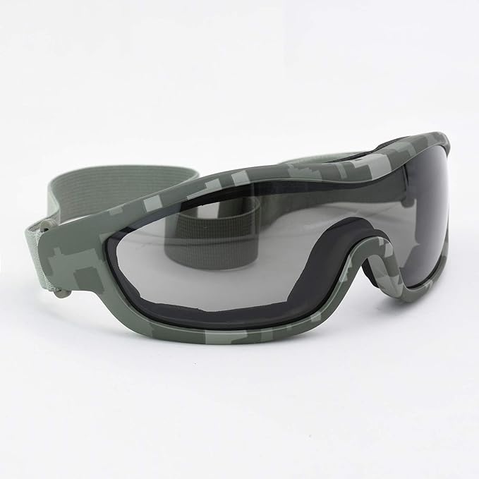 Viriber Motorcycle Goggles - UV Protective Outdoor Glasses, Dust-proof Combat Goggles, Military Sunglasses - Camouflage