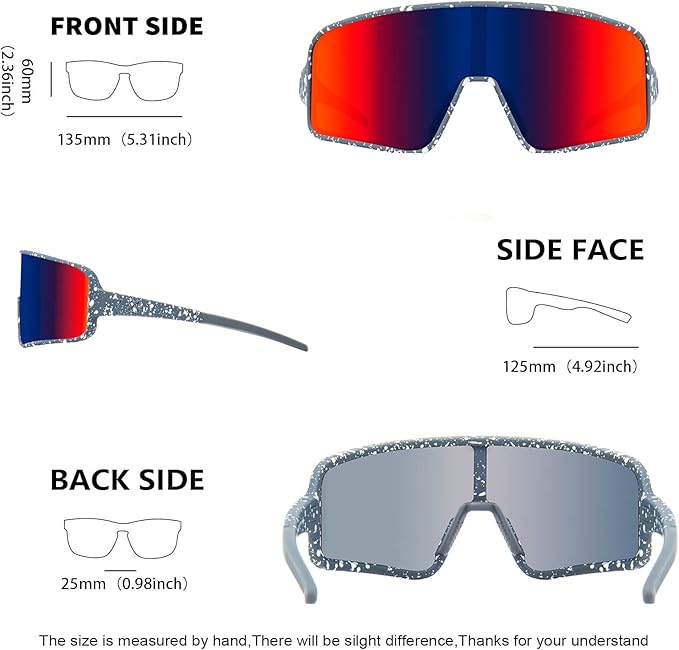 MAXJULI Polarized Sunglasses for Men Women, Windproof Outdoor Sports Cycling Running UV400 Protection Sun Glasses 8121