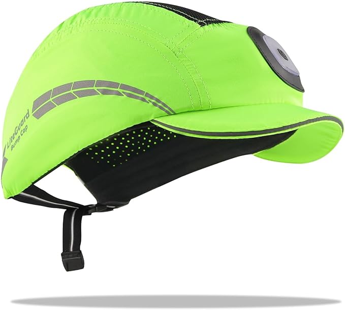 Lightweight Bump Cap with Reflective Stripes, Breathable Baseball Cap Style, Head Protection Hard Hat for Men Women