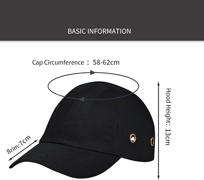 Safety Bump Cap Baseball Hat Style Lightweight Head Protection Cap Breathable Hard Hat for Men Women
