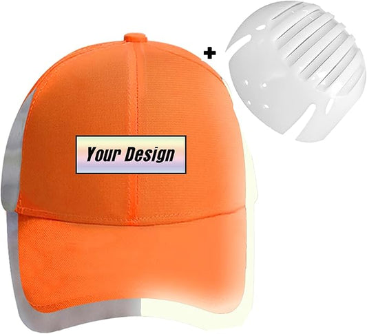 Customizable Safety Bump Cap Baseball Cap Style Hard Hats for Men&Women Lightweight Safety Hat with Reflective Stripes,Rectangle
