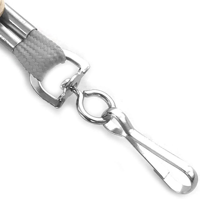 Beebel Lanyards 100 Pack Gray Lanyard with Swivel Hook Clips for ID Name Badge Holder (Gray, 100 Pack)