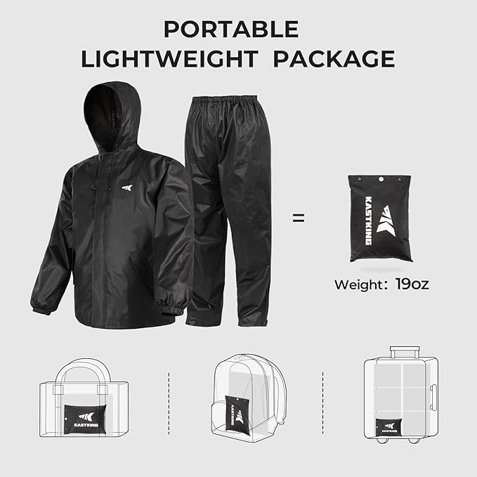 KastKing AquaLite Waterproof Rain Suit for Men and Women, Loose Fit, Lightweight, Durable Outdoor Gear for Fishing, Hiking