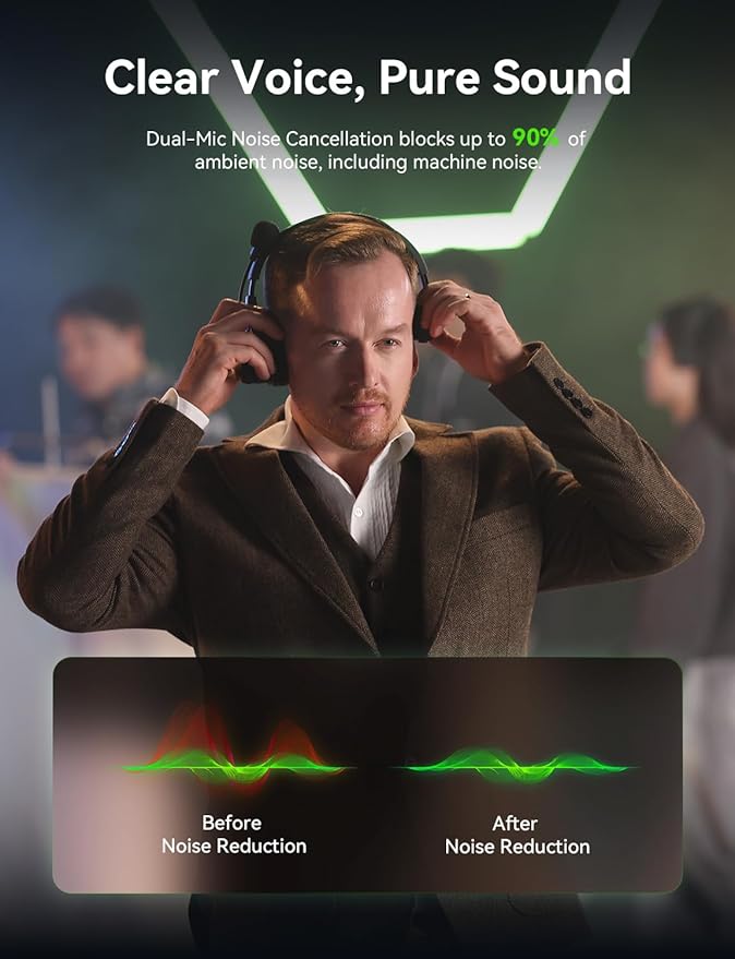 Hollyland Solidcom SE PRO 6-Users ENC Noise Cancellation Wireless Intercom Headset System 1312ft Team Communication with 3.5mm Single Ear Headset for Movie Shoot Live Show (1.9GHz Version)