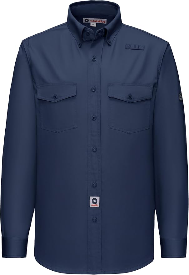 Welding Shirts for Men 7.5oz 100% Cotton Flame Resistant Fr Shirts NFPA2112 Men's Fire Retardant Welding Shirts