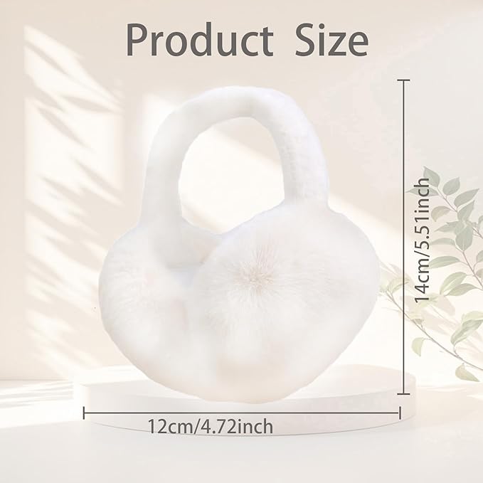 Ear Muffs for Winter Women Men, Adjustable Faux Fur Earmuffs, Fluffy Ear Warmers, Foldable Ear Warmer Earmuffs