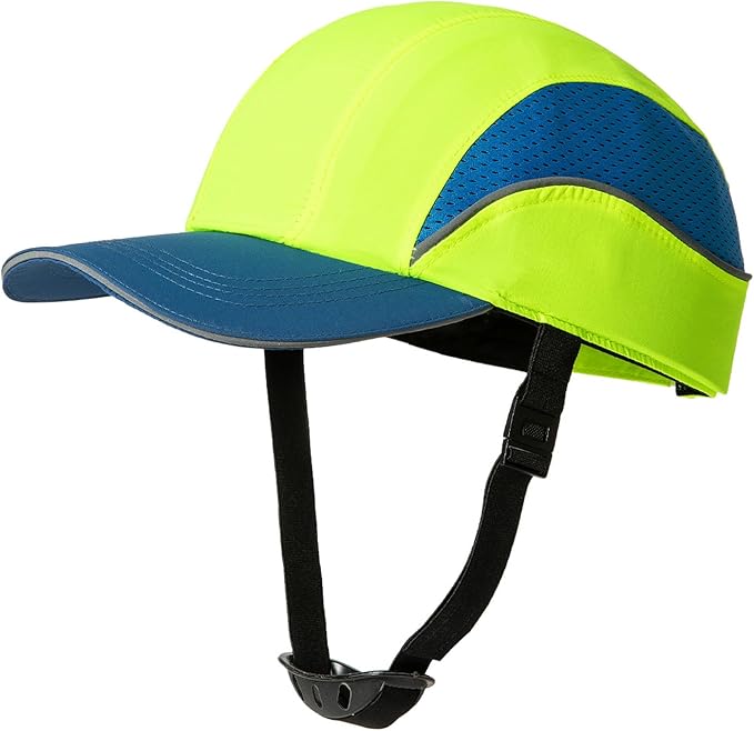 TIHEEN Unisex Safety Bump Cap, Baseball Hat Style with Reflective Stripes Lightweight and Breathable Hard Hat Head Protection Cap