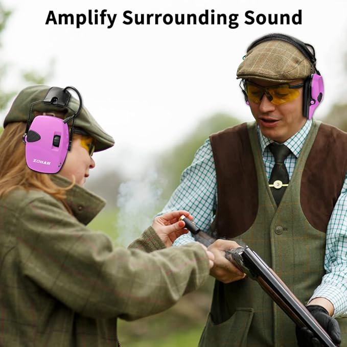 ZOHAN EM054 Electronic Shooting Ear Protection with Sound Amplification, Slim Active Noise Reduction Earmuffs for Gun Range