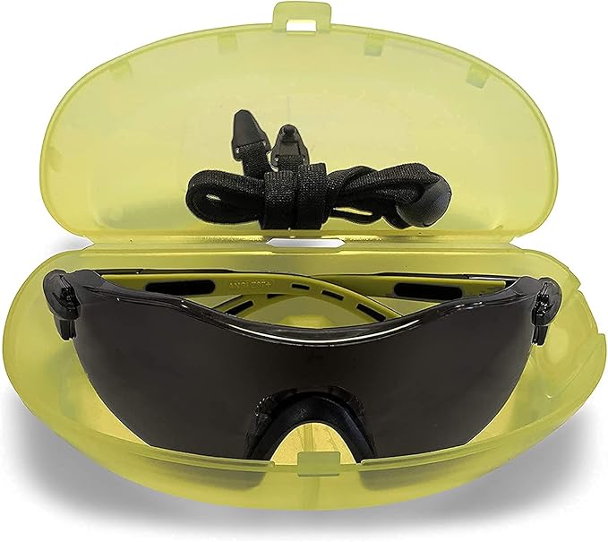 Anti-Fog Safety Glasses (Clear Lens) SPG801CL-AF, ANSI Z87.1, Scratch Resistant, Wrap Around Lens, Adjustable Temple & Hinges, UV Protection, Case & Strap Included