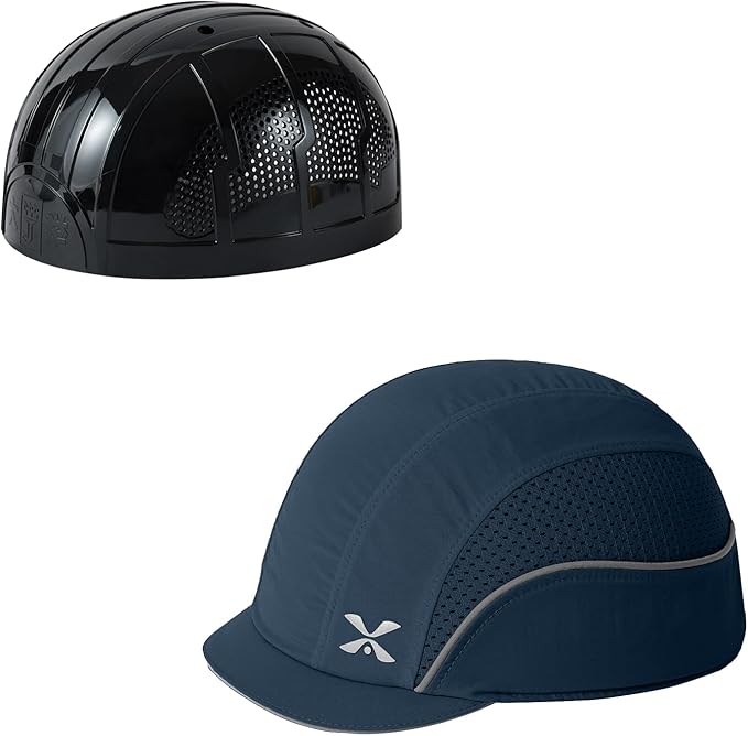 TIHEEN Unisex Safety Bump Cap, Baseball Hat Style with Reflective Stripes Lightweight and Breathable Hard Hat Head Protection Cap