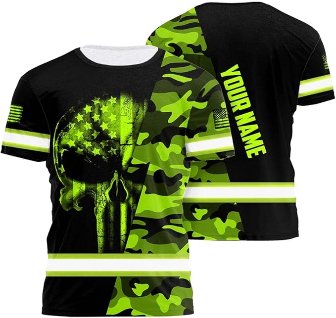 Maddly High Visibility US Flag Collection Safety Workwear Custom Name for Workers, Runners, Truckers, Patriotic