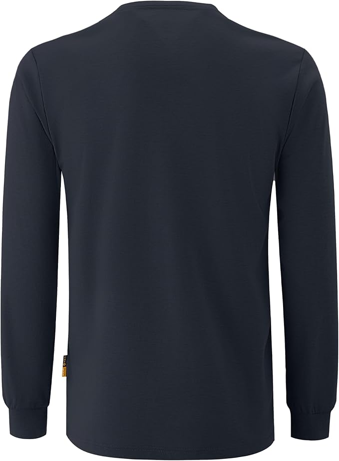 WORKWEYA Men's FR Shirts 6.5oz Lightweight Long Sleeve Flame Resistant T-Shirt NFPA 2112/CAT2