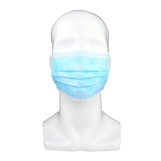 (AHS) Earloop Face Masks Disposable Blue | Adult Face Covering | 3 Ply Disposable Face Masks Bulk 2000 | 40 Boxes 50pcs/Box